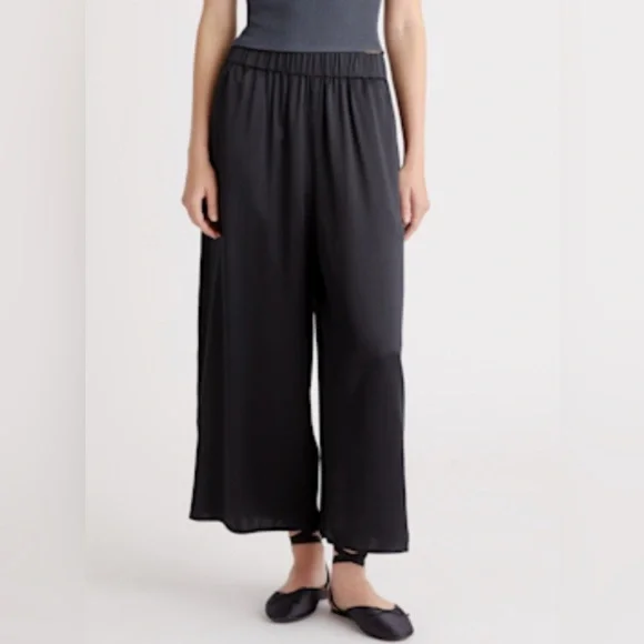 Quince 100% Washable Silk Cropped Wide Leg Pant (new with tags) - Picture 2 of 7